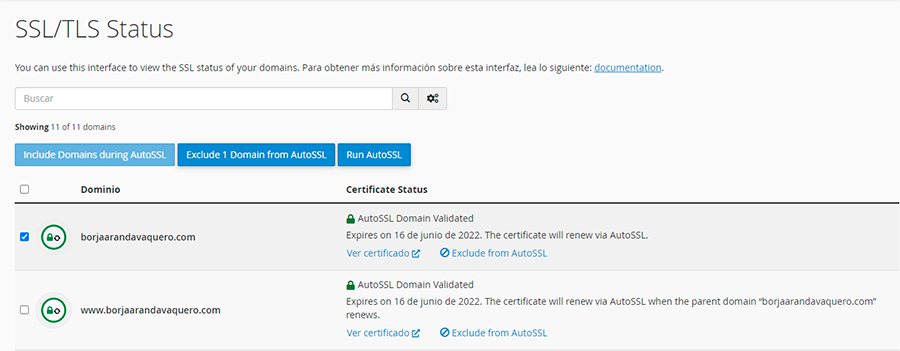 Instalar certificado SSL en cPanel