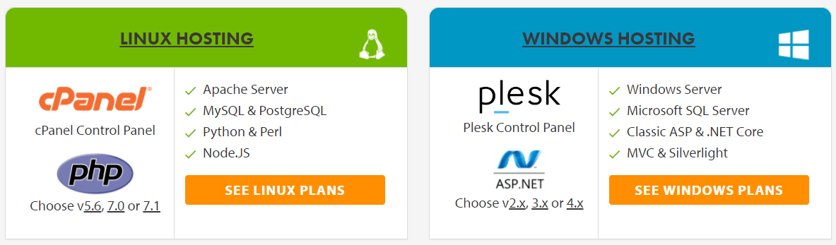 hosting linux vs hosting windows
