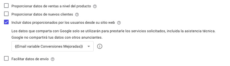 conversiones mejoradas de Google Ads en Google Tag Manager